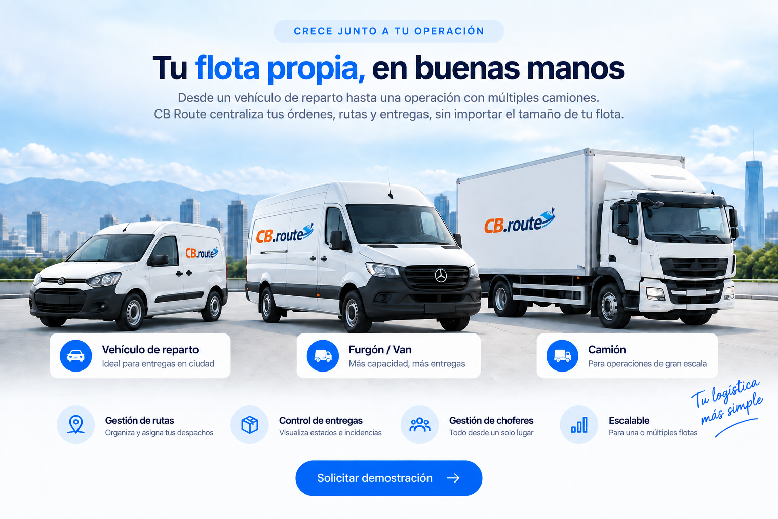 CB Route para camiones, furgones, vans y vehículos de reparto